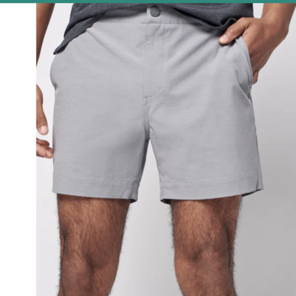 Faherty All Day Shorts 8” Inseam Grey Button Fly Trouser Shorts Size 38